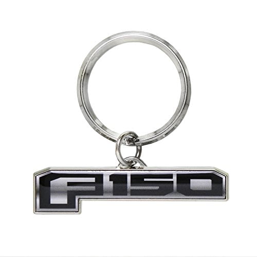 iPick Image Ford F-150 Rectangular Black Leather Key Chain 